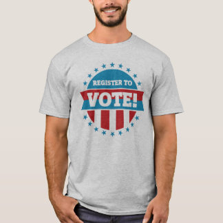 Inscríbase para votar camiseta masculina