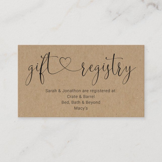 Inscripción/Gabinete de Regalos para Invitación (Anverso)