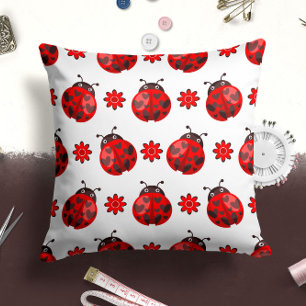 Insectos de nalgas rojas   Cojín decorativo de fal