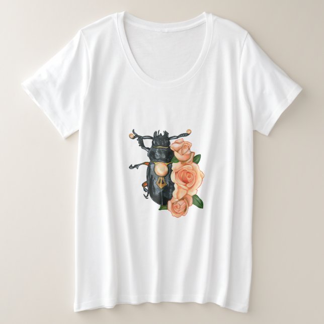 Insectos negros con rosas rosas rosas rosas (Anverso del diseño)