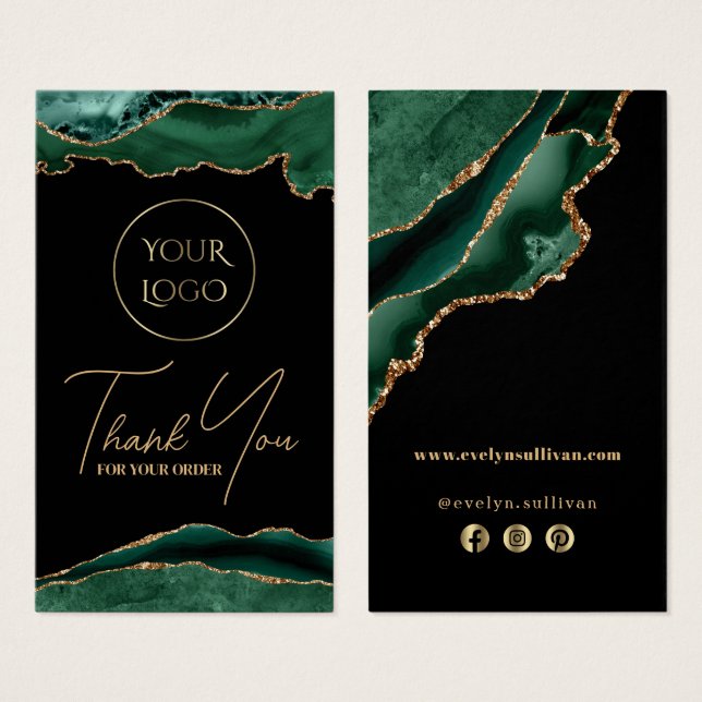 inserción de paquete de agate verde esmeralda (Anverso y reverso)