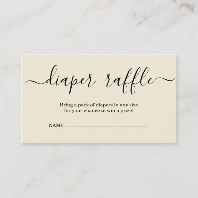 Inserción de Raffle Diaper para la invitación a Ba (Anverso)