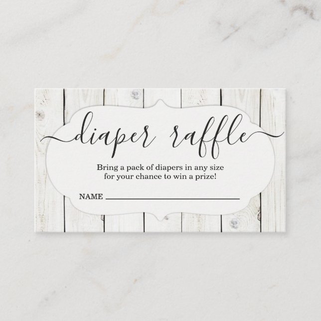 Inserción de Raffle Diaper para la invitación a Ba (Anverso)