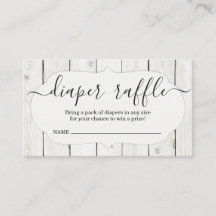 Inserción de Raffle Diaper para la invitación a Ba