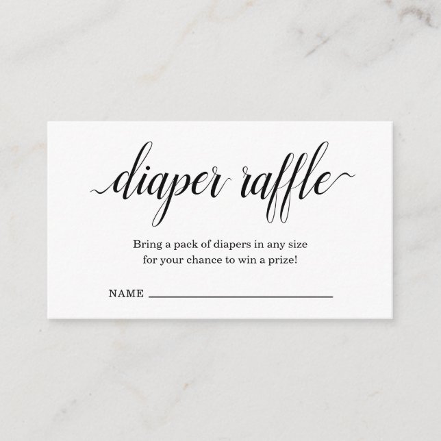 Inserción de Raffle Diaper para la invitación a Ba (Anverso)