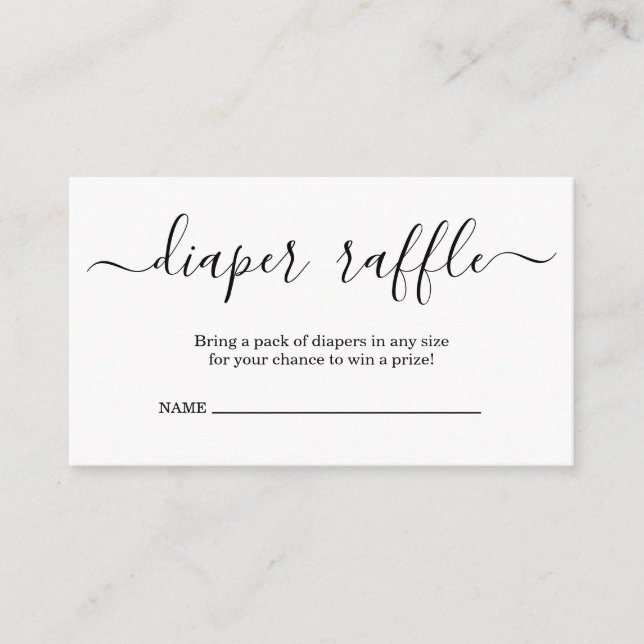 Inserción de Raffle Diaper para la invitación a Ba (Anverso)