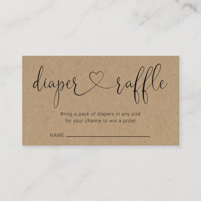 Inserción de Raffle Diaper para la invitación a Ba (Anverso)