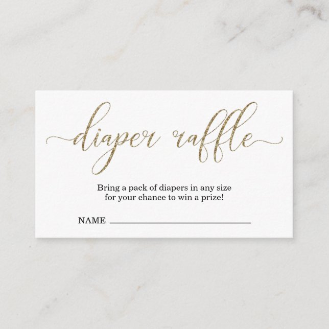 Inserción de Raffle Diaper para la invitación a Ba (Anverso)