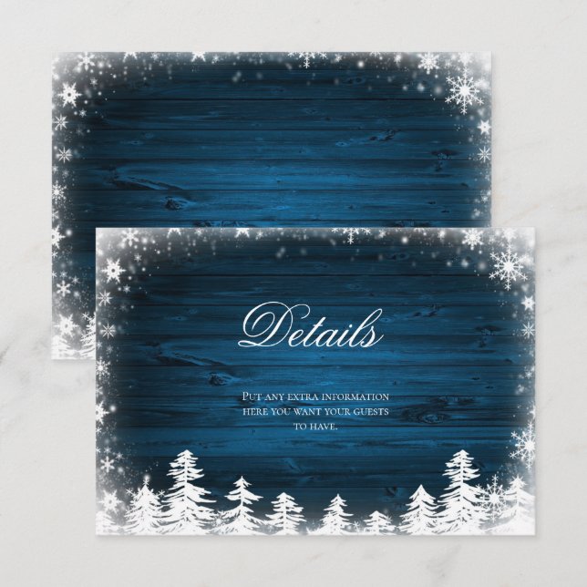 Inserción de tarjeta de detalles rústicos de copo  (Anverso / Reverso)