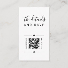 Inserción de tarjeta de detalles y código QR Boda