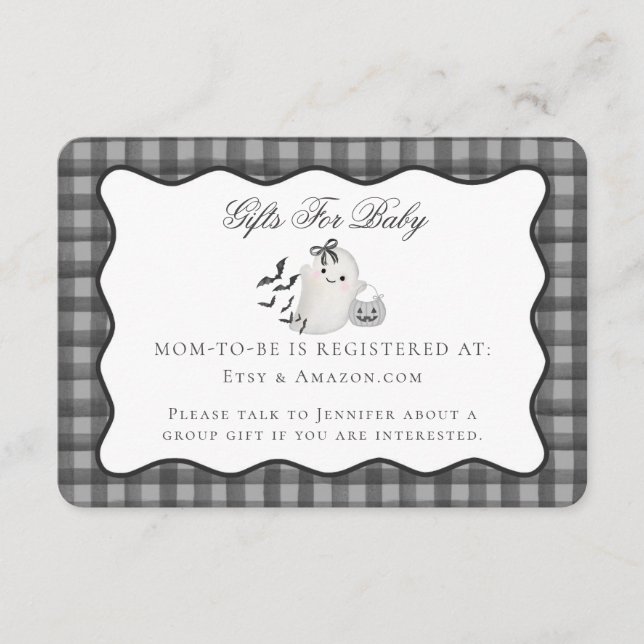 Inserción de tarjeta de registro Ghost Cute de Gin (Anverso)