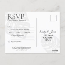 Inserción de tarjeta postal RSVP de boda clásica