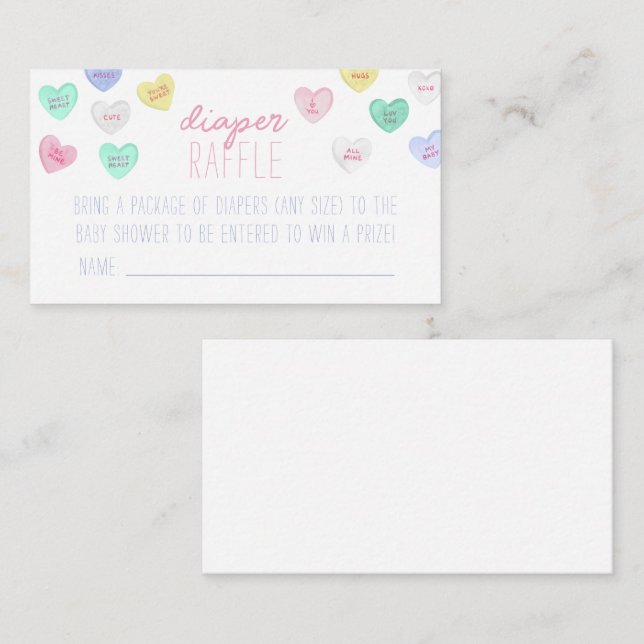 Inserción de tarjeta Raffle de pañal (Anverso / Reverso)