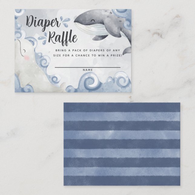 Inserción de tarjeta Raffle de pañales de ballena (Anverso / Reverso)