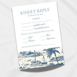Inserción de tarjeta RSVP Dusty Blue Coastal