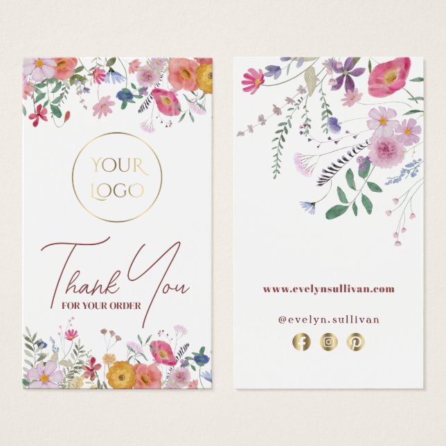 Inserción del paquete de flores silvestres frescas (Anverso y reverso)