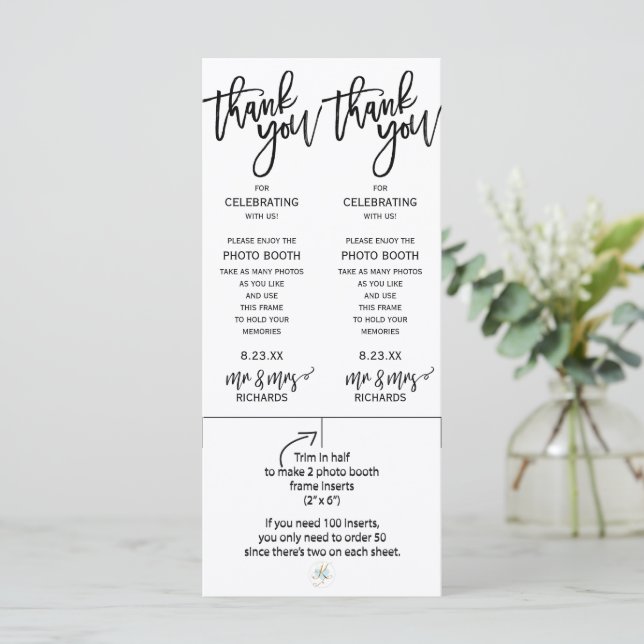 Inserciones de marco de la cabina de fotos | Guión (Anverso de pie)