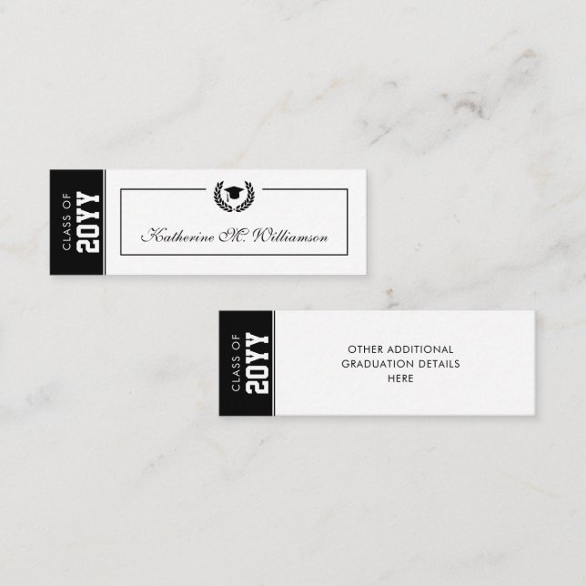 Inserciones de tarjeta de nombre de graduación mod (Anverso / Reverso)