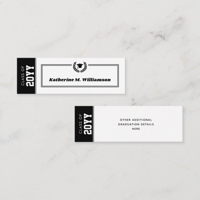 Inserciones de tarjeta de nombre de graduación mod (Anverso / Reverso)