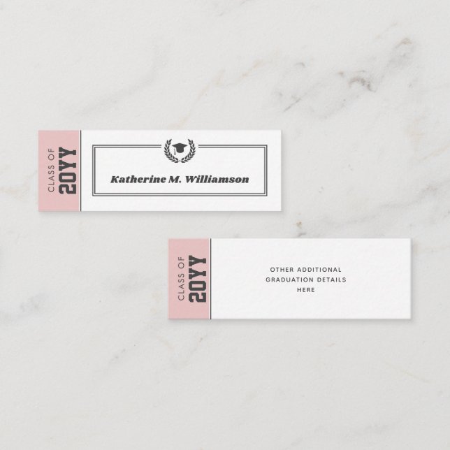 Inserciones de tarjeta de nombre de graduación mod (Anverso / Reverso)