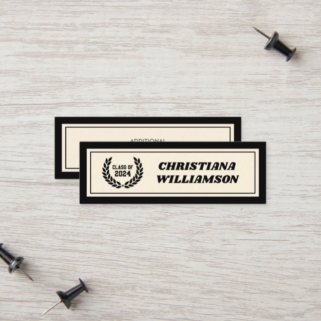 Inserciones de tarjeta de nombre de graduación neg (Anverso/Reverso In Situ)