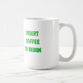 Insertar café para comenzar la taza de café