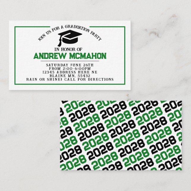 Insertar Invitación de invitación de graduación ve (Anverso / Reverso)
