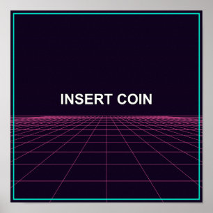 Insertar moneda - Póster de cuadrícula de arcade r