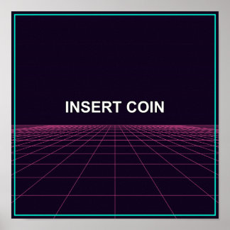 Insertar moneda - Póster de cuadrícula de arcade r