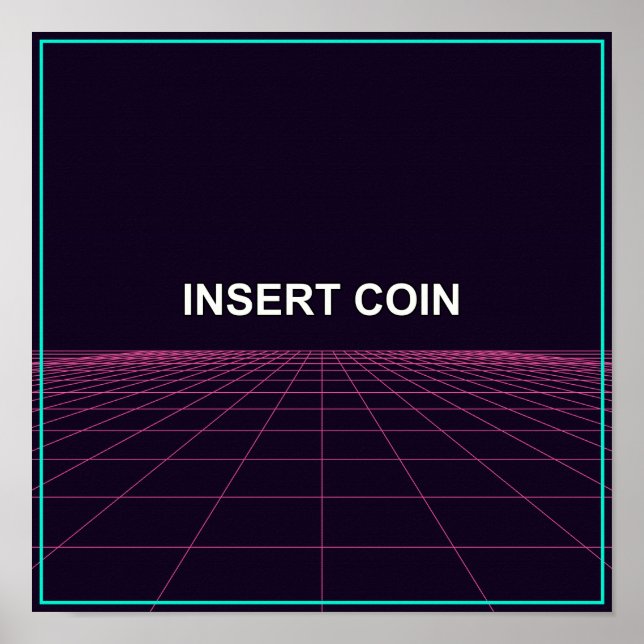 Insertar moneda - Póster de cuadrícula de arcade r (Frente)
