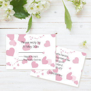Insertar RSVP de corazón de amor rosa