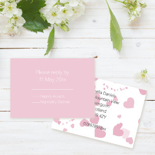 Insertar RSVP de corazón de amor rosa