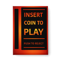 Inserte Moneda para Jugar Botón de Reverso de Arca