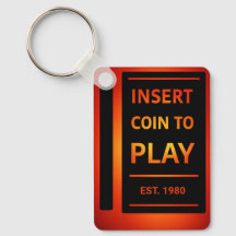 Inserte Moneda para Jugar Llavero Personalizado de