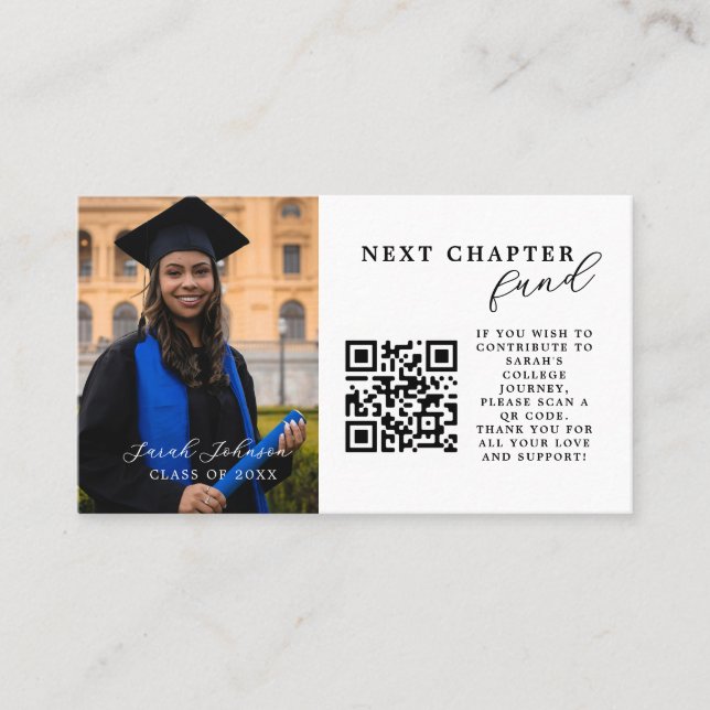 Inserto de anuncio de graduación con código QR par (Anverso)