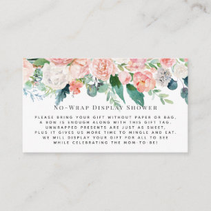 Inserto de Invitación de Ducha con Florales Rosado