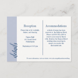 Inserto de Invitación de la Marina, Boda Caroline