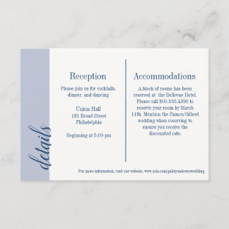 Inserto de Invitación de la Marina, Boda Caroline