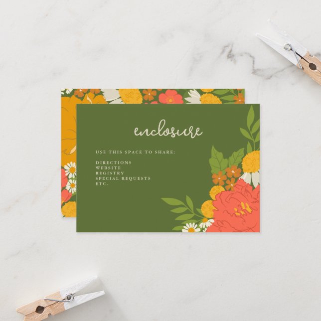 Inserto de Invitación para Bridal Shower de Ramo F (Anverso/Reverso In Situ)