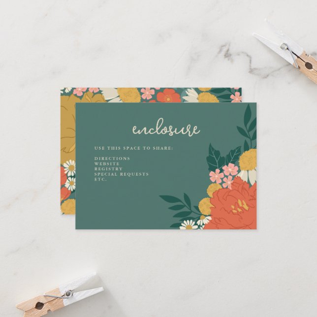 Inserto de Invitación para Bridal Shower de Ramo F (Anverso/Reverso In Situ)