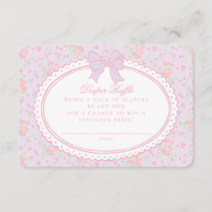 Inserto de Invitación para Rifa de Pañales Floral