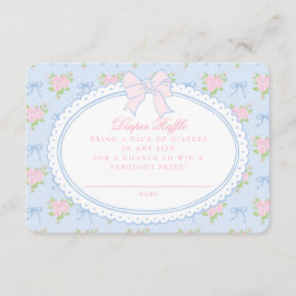 Inserto de Invitación para Rifa de Pañales Floral 