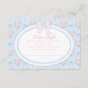 Inserto de Invitación para Rifa de Pañales Floral 