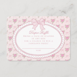 Inserto de Invitación para Rifa de Pañales Floral 