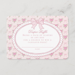 Inserto de Invitación para Rifa de Pañales Floral