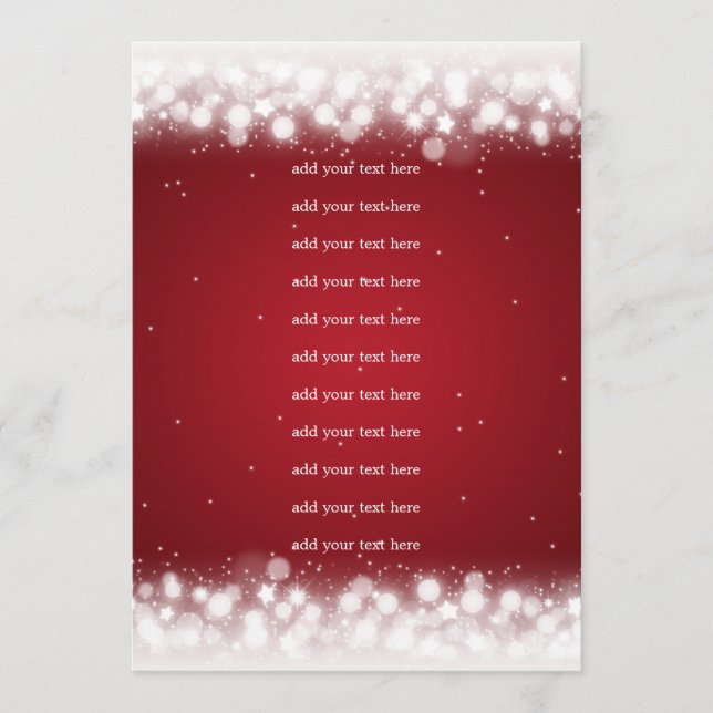 Inserto de Programa de Boda  Brillo Mágico Rojo (Anverso)