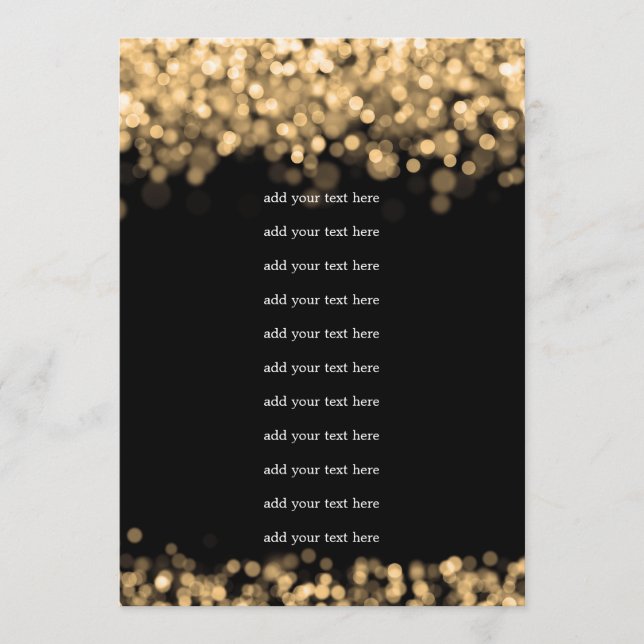 Inserto de Programa de Boda Luces Doradas (Anverso)