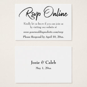 Inserto de respuesta de boda en línea Black Script