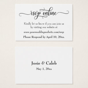 Inserto de respuesta de boda en línea Black Script
