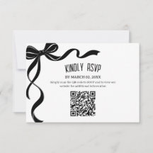 Inserto de respuesta de código QR para boda con la